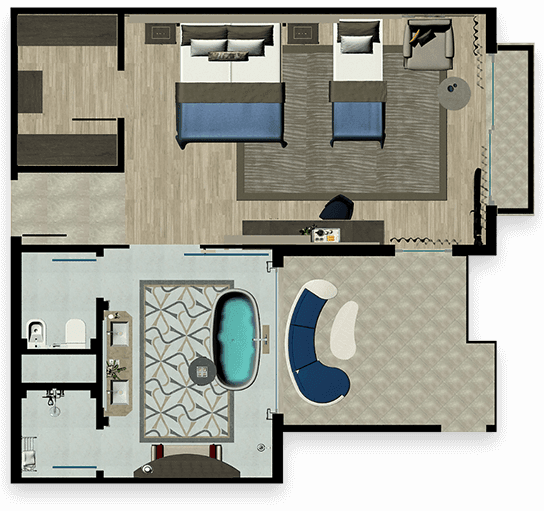 Deluxe Havuzlu Oda · Oda planı