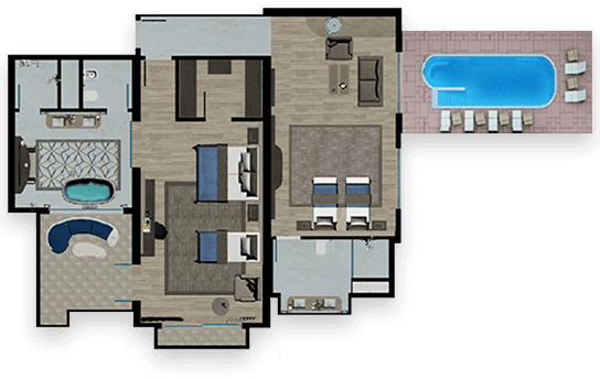 Presidential Pool Suite Type A · Oda planı