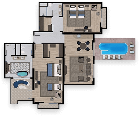 Presidential Pool Suite Type B · Oda planı
