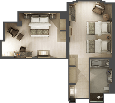 Deluxe Aile Odası · Oda planı
