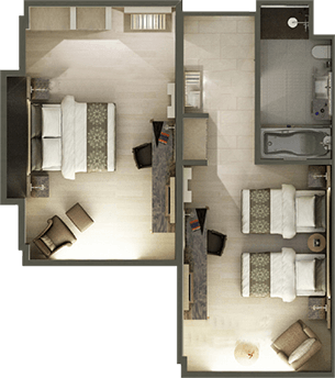 Havuzlu Deluxe Aile Odası · Oda planı