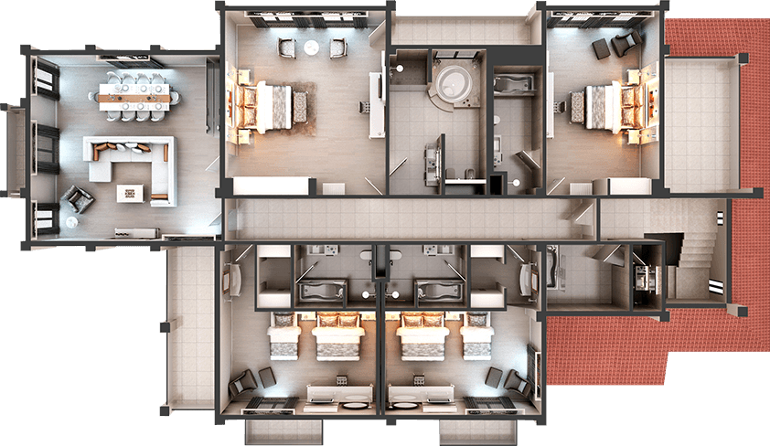 King Suite · Oda planı