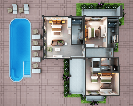 President Suite · Oda planı