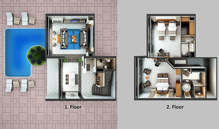Superior Villa · Oda planı